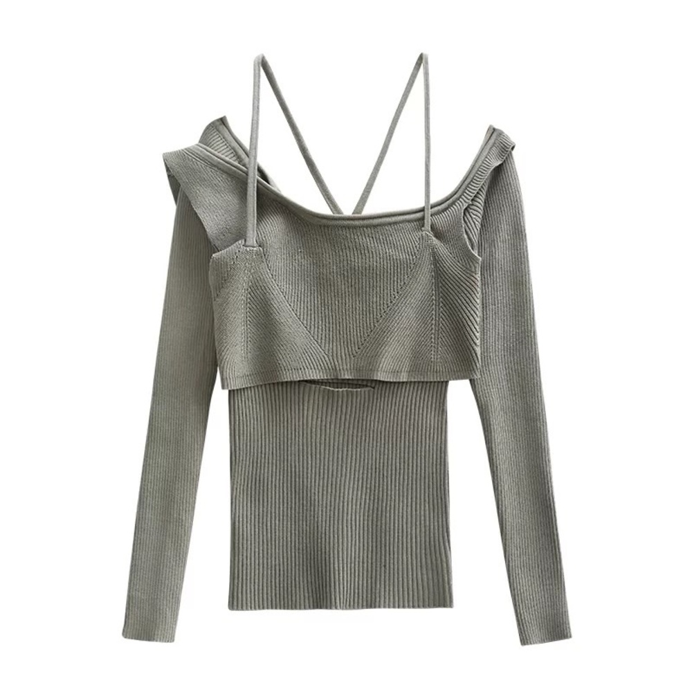 Trendy Olive Green Off-Shoulder Top